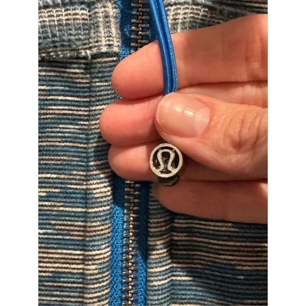 Lululemon Scuba Fleeece Blue Swirl Ribbed Panel Hoodie II Sweatshirt Women's 4